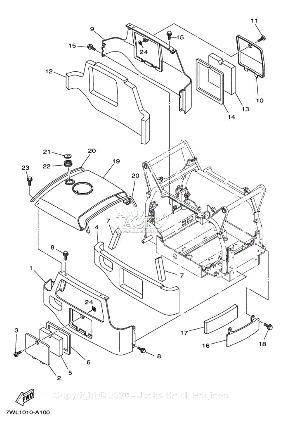 Yamaha EF3000ISEB Parts Diagram for FRAME 2