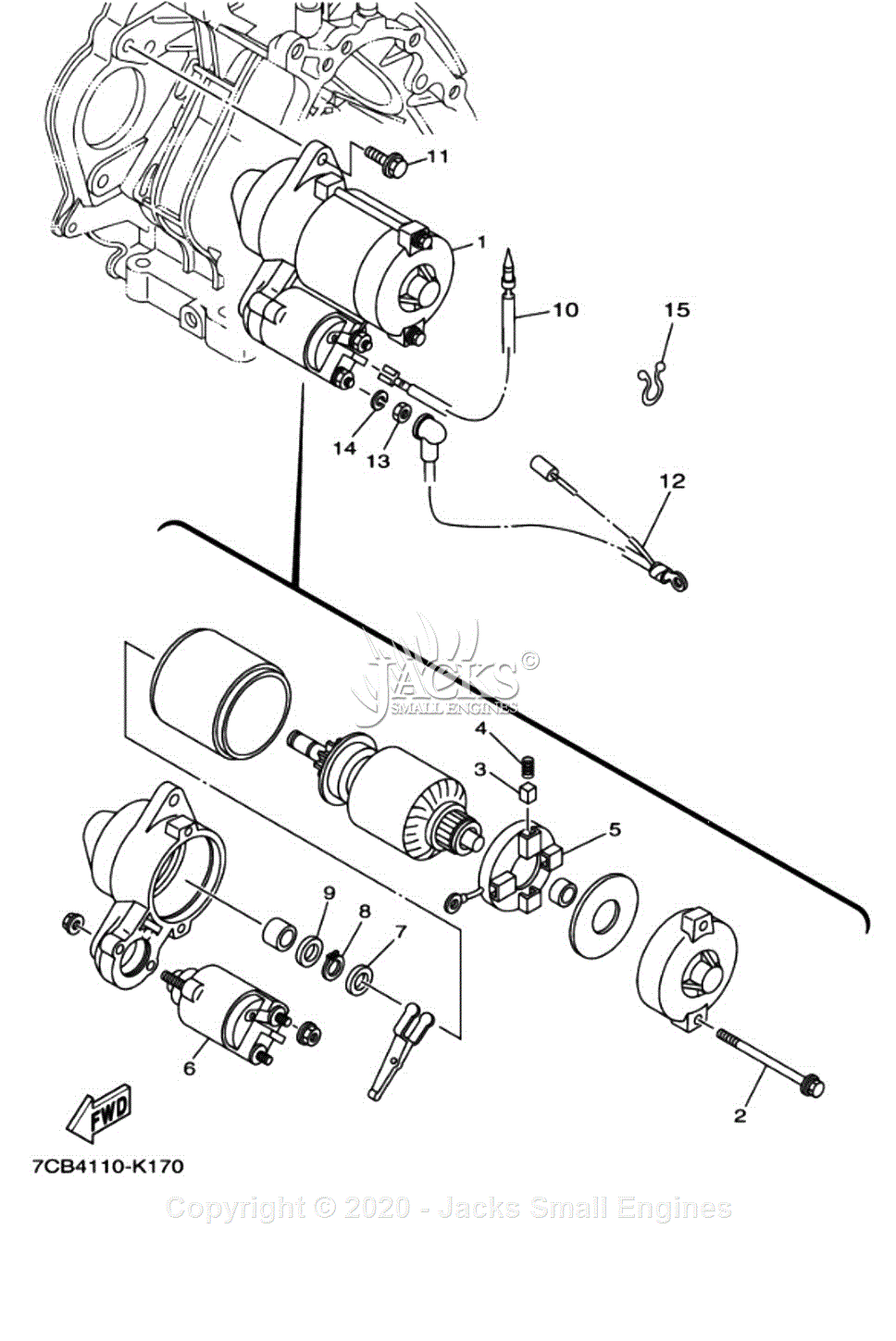 Yamaha EF4000DEQ Parts Diagram for STARTING MOTOR