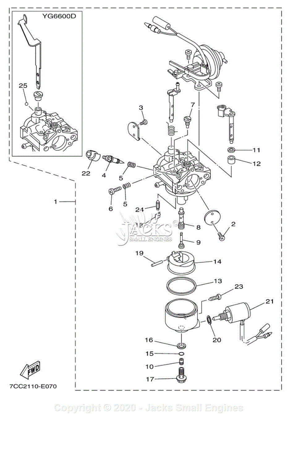 Yamaha EF6600DEH Parts Diagram for CARBURETOR