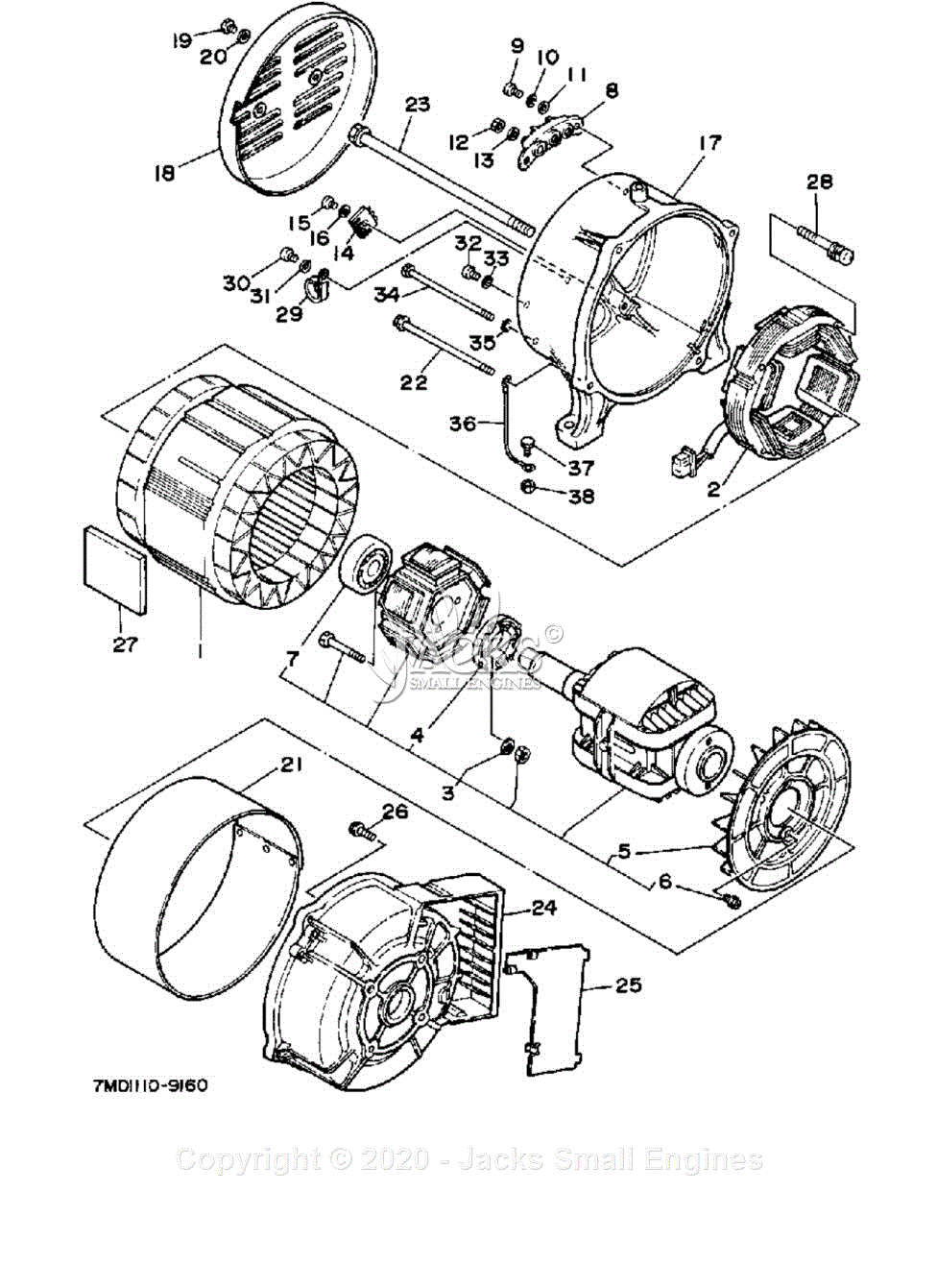 Yamaha YG600D Parts Diagram for GENERATOR YG600D DE