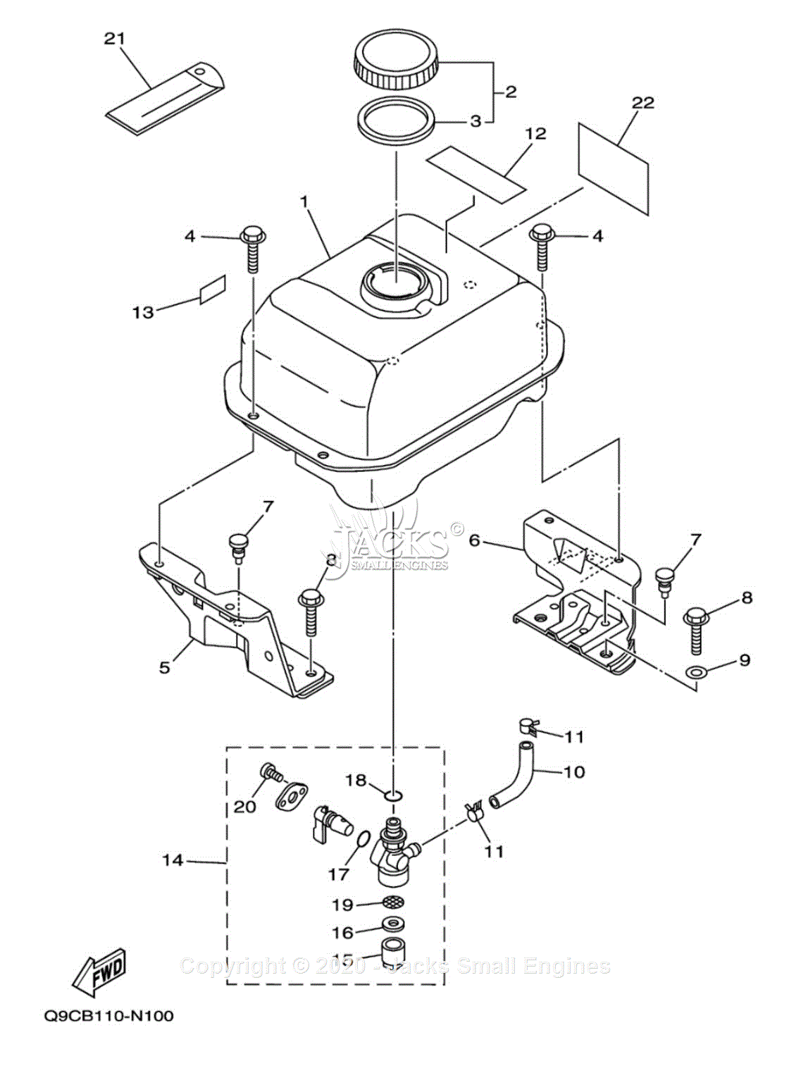 Yamaha YP20GJ Parts Diagram for FUEL TANK