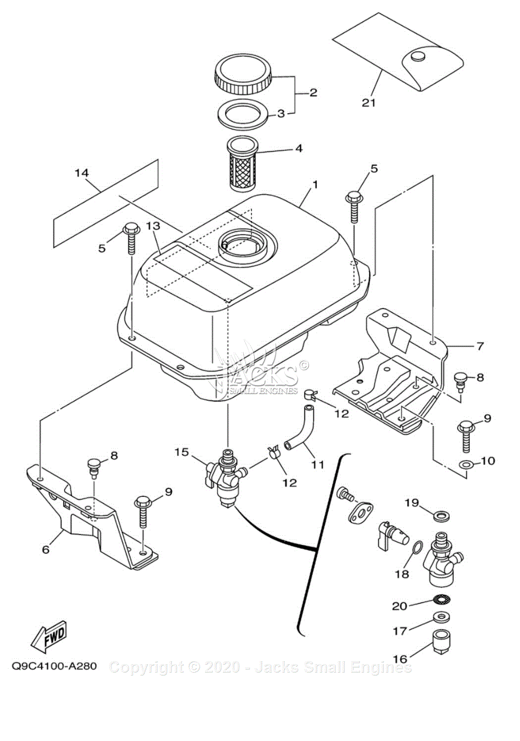 Yamaha YP30TA Parts Diagram for FUEL TANK 1 YP20TA