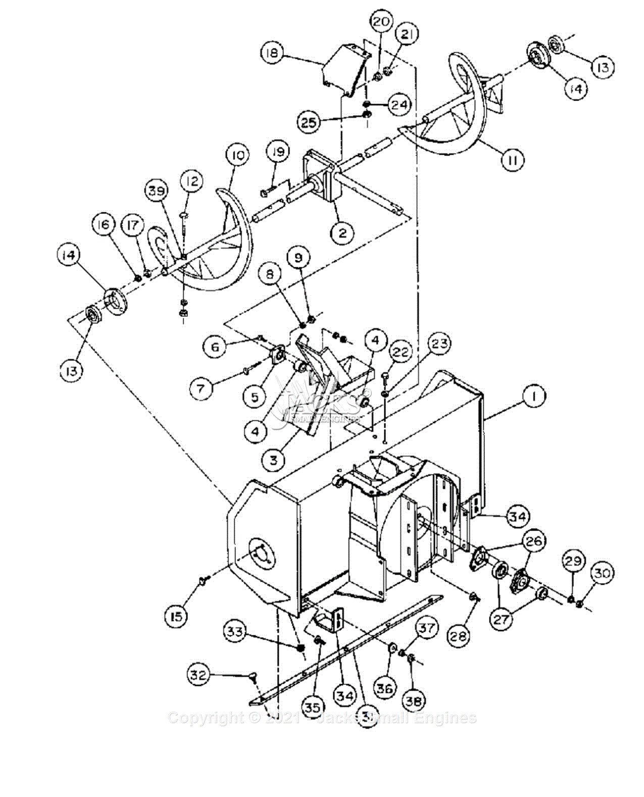 Yamaha YT3600M Parts Diagram for OPTIONAL SNOWBLOWER FRAME