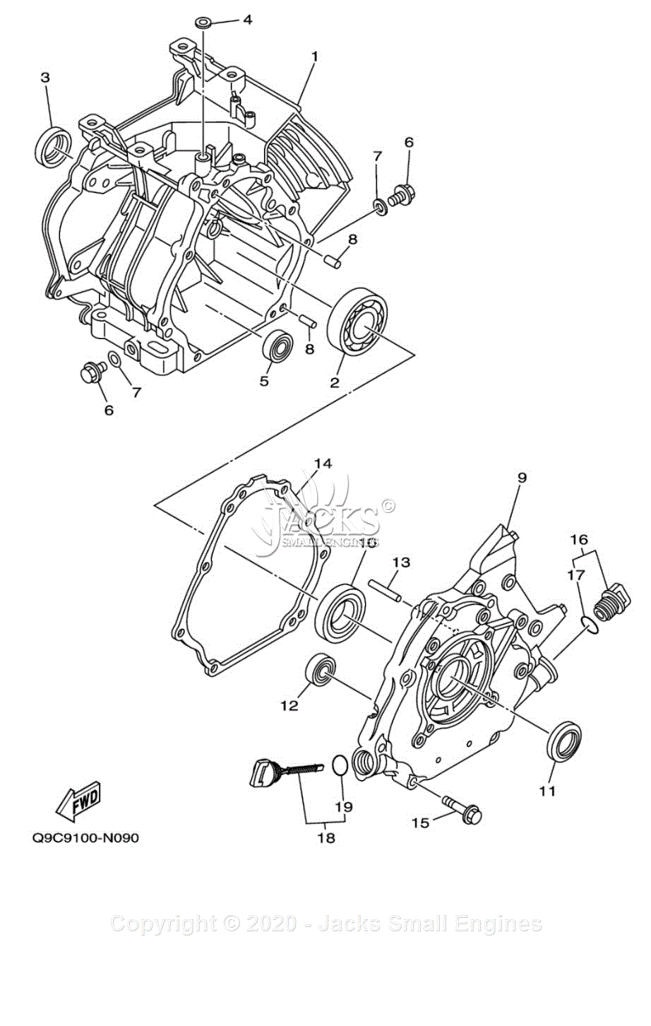 Yamaha PW4040 Parts Diagram for CRANKCASE