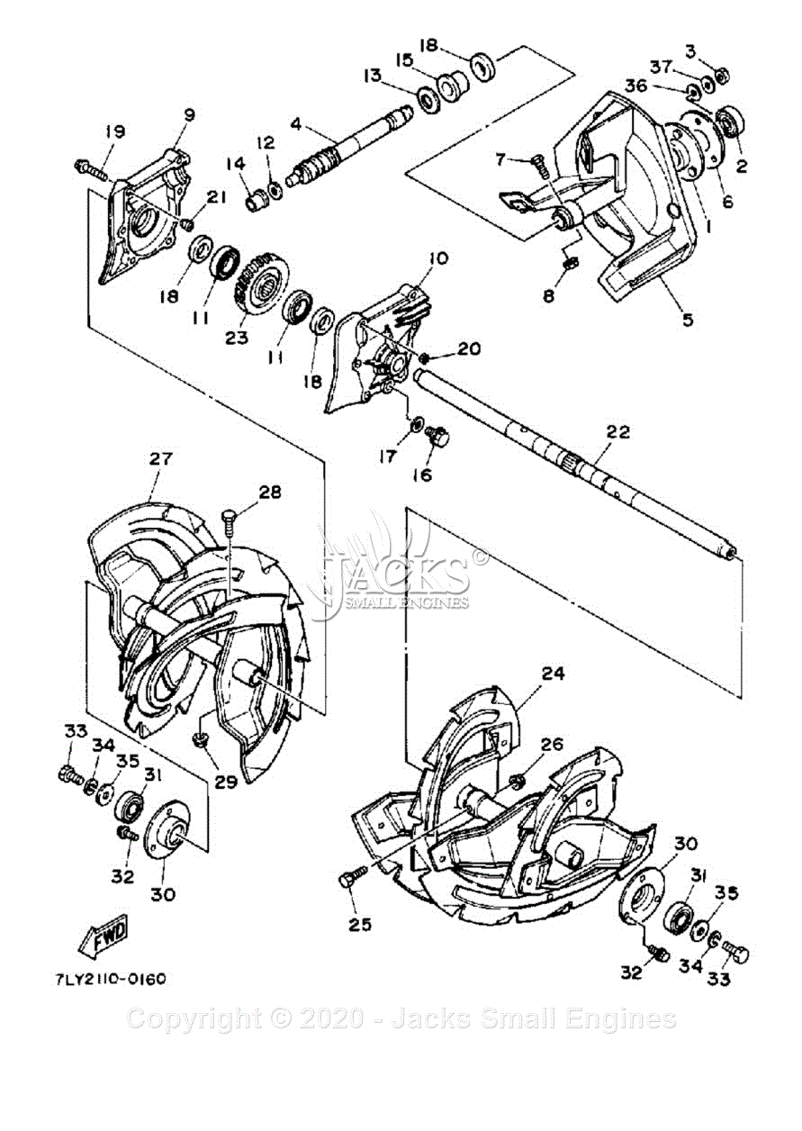 Yamaha YS240TB Parts Diagram for AUGER DRIVE