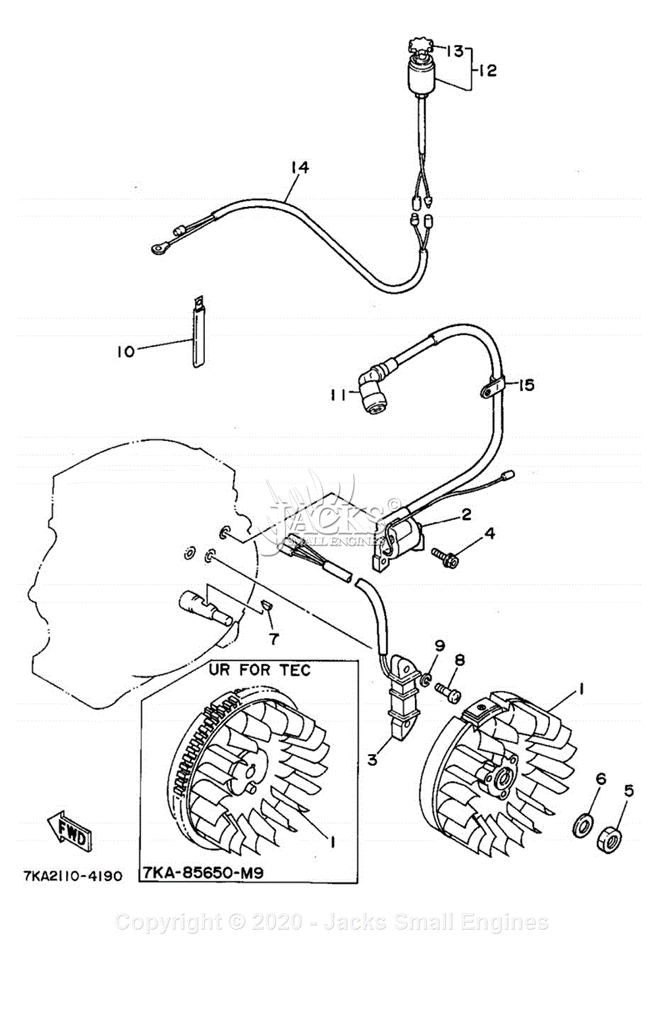 Yamaha YS624TC Parts Diagram for GENERATOR