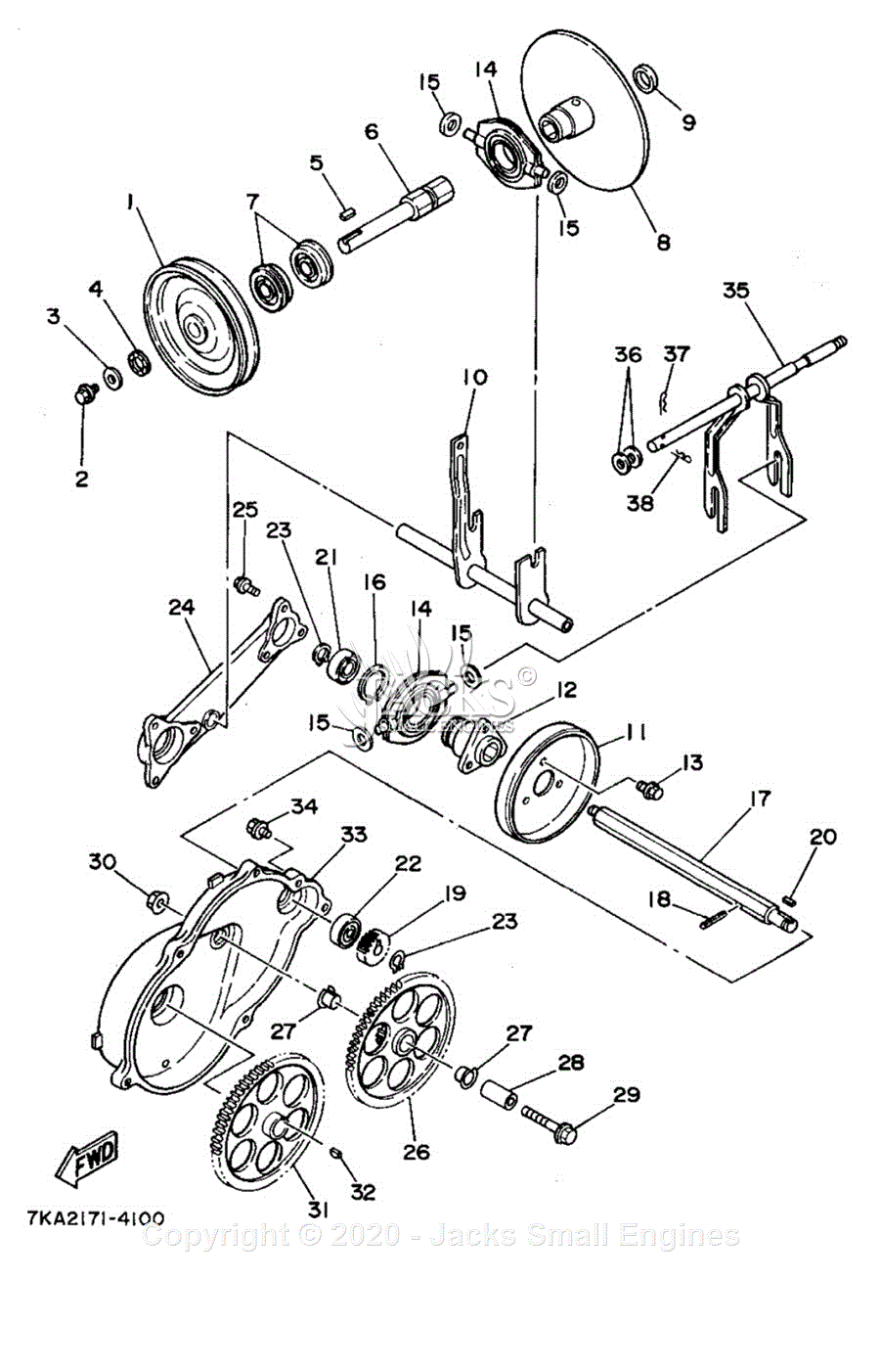 Yamaha YS624TC Parts Diagram for TRANSMISSION 1