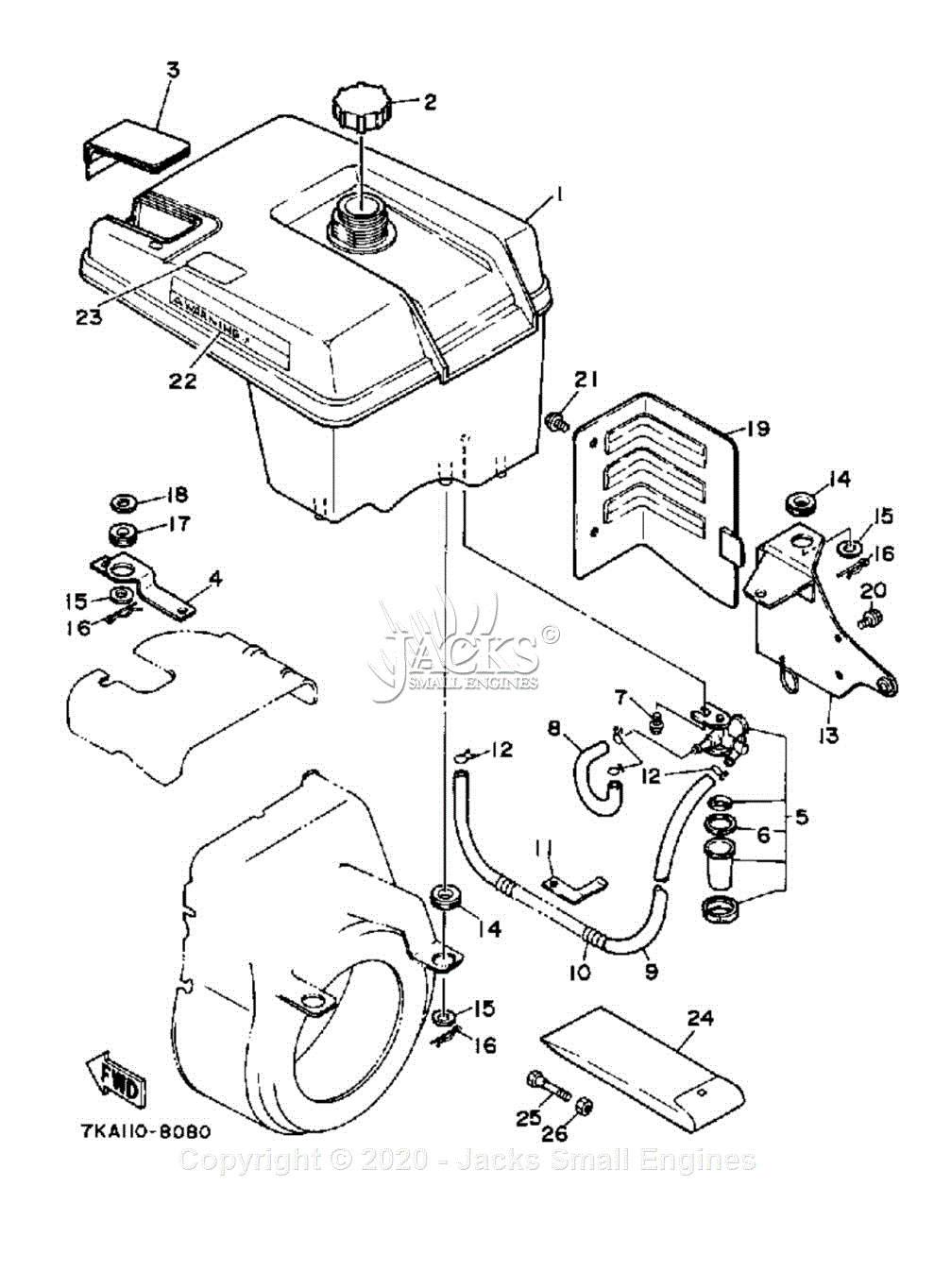 Yamaha YS624TM Parts Diagram for FUEL TANK