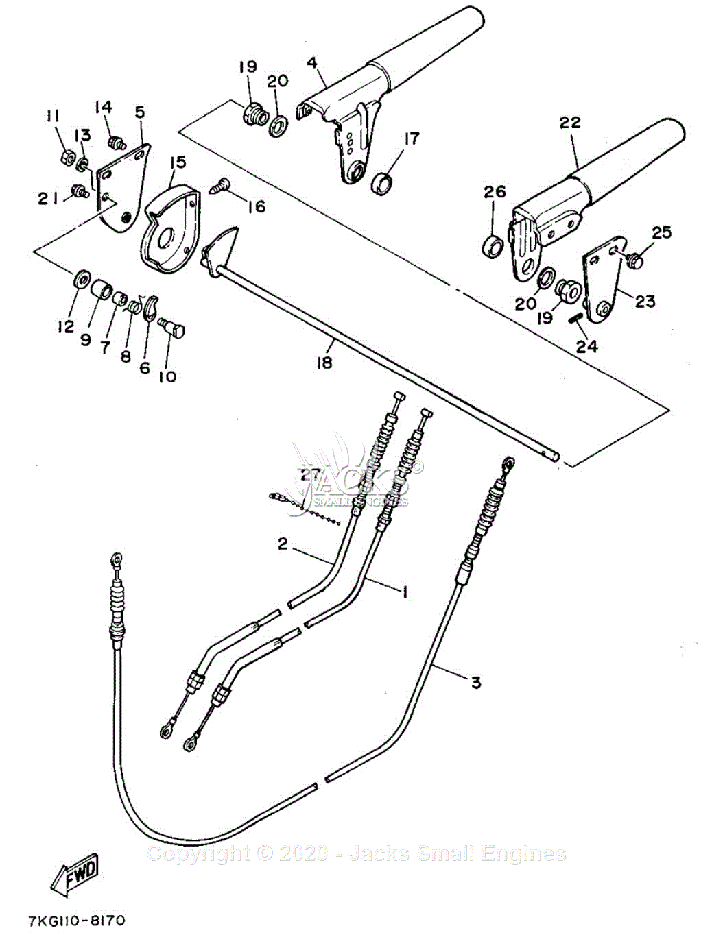 Yamaha YS828TEC Parts Diagram for CONTROL - CABLE