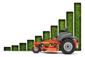 Zero Turn efficiency, more grass cut in less time with less fuel.