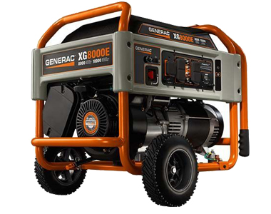 Generac XG8000E 8000 Watt Portable Generator, Electric Start