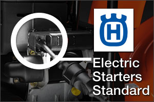 Husqvarna Electric Starters standard on all snow blowers