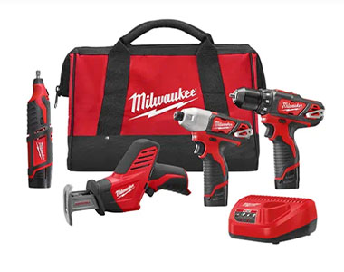 Milwaukee 2497-24 M12™ Cordless LITHIUM-ION 4-Tool Combo Kit